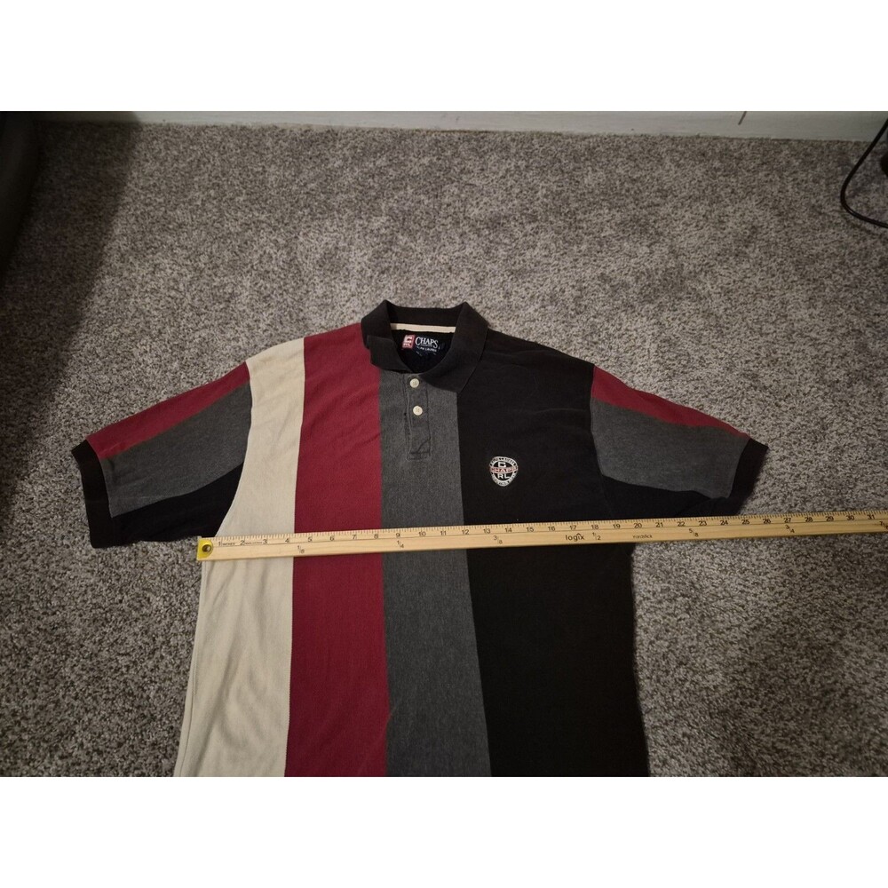 VTG Chaps Ralph Lauren Polo Mens XL Colorblock Retro 80s Preppy Colorful Flaw - Picture 7 of 8